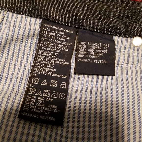 TOMMY HILFIGER denim frayed midi skirt size 16 - Picture 6 of 8